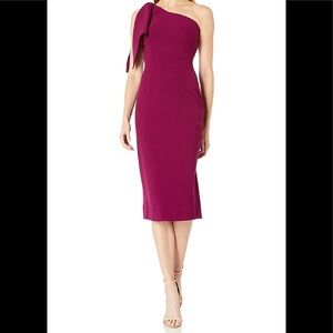 NWT Dress the Population Tiffany One Shoulder Bow